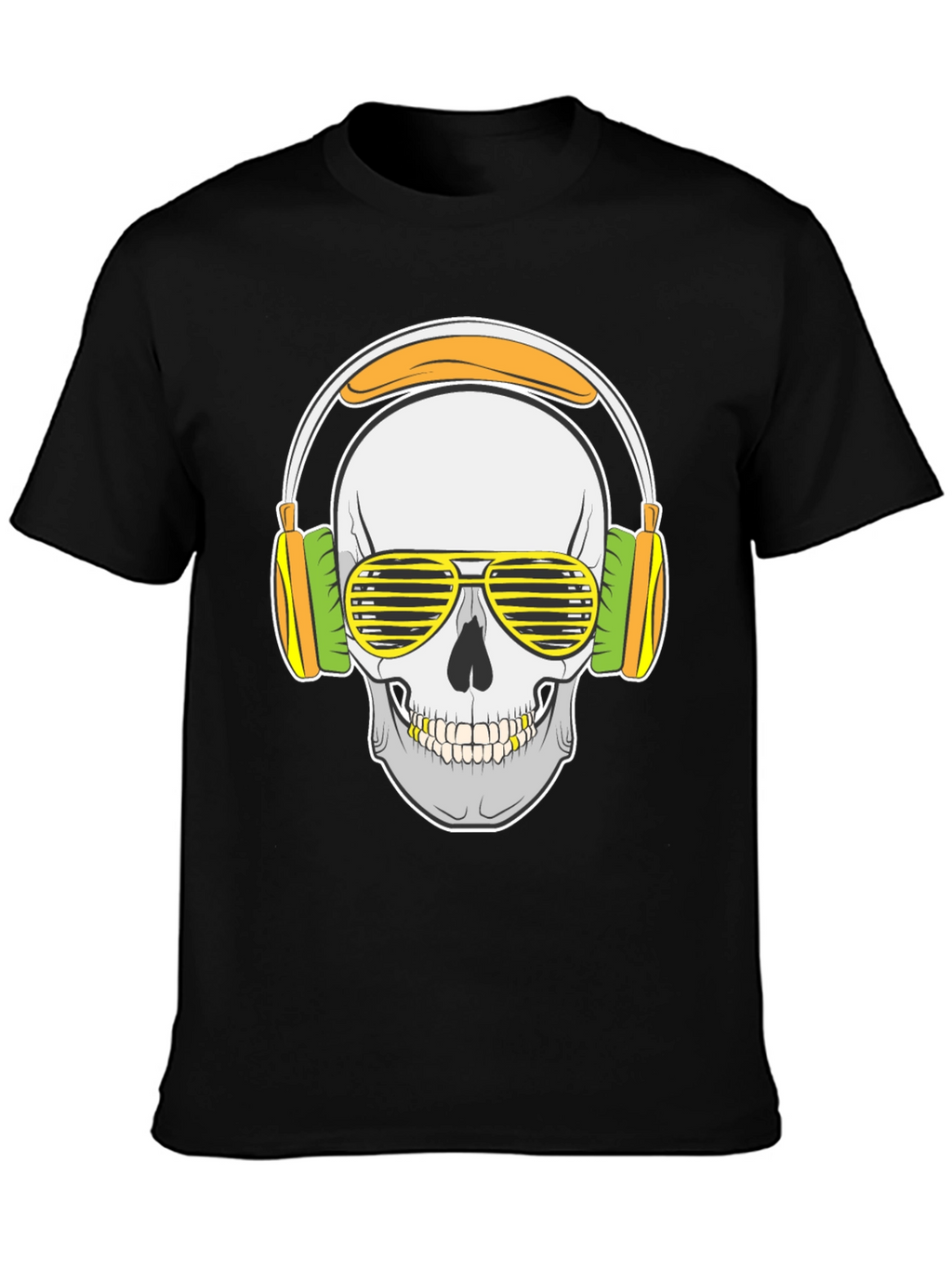 Skull with Headphones Graphic T-Shirt