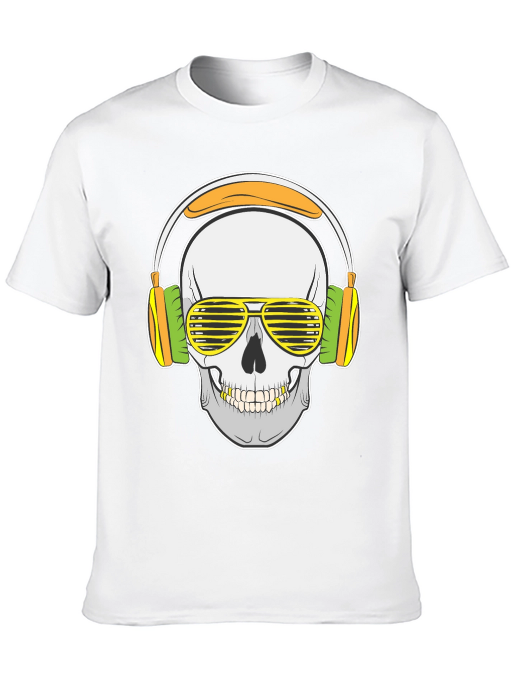 Skull with Headphones Graphic T-Shirt