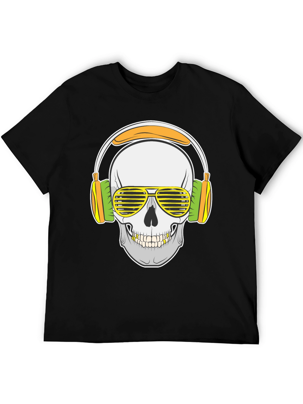 Skull with Headphones Graphic T-Shirt