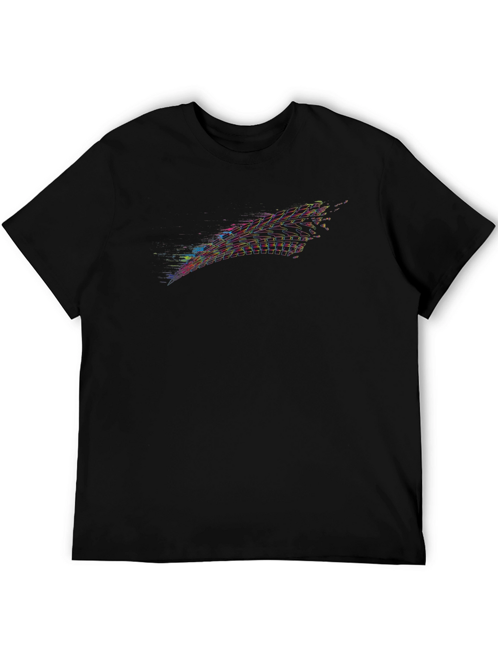 Abstract Glitch Black Tee
