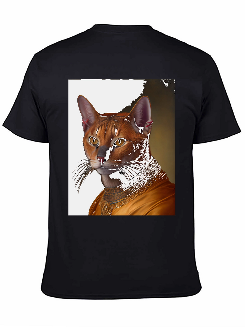 Regal Cat Portrait Tee - Unique Artistic Design