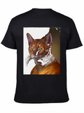 Regal Cat Portrait Tee - Unique Artistic Design