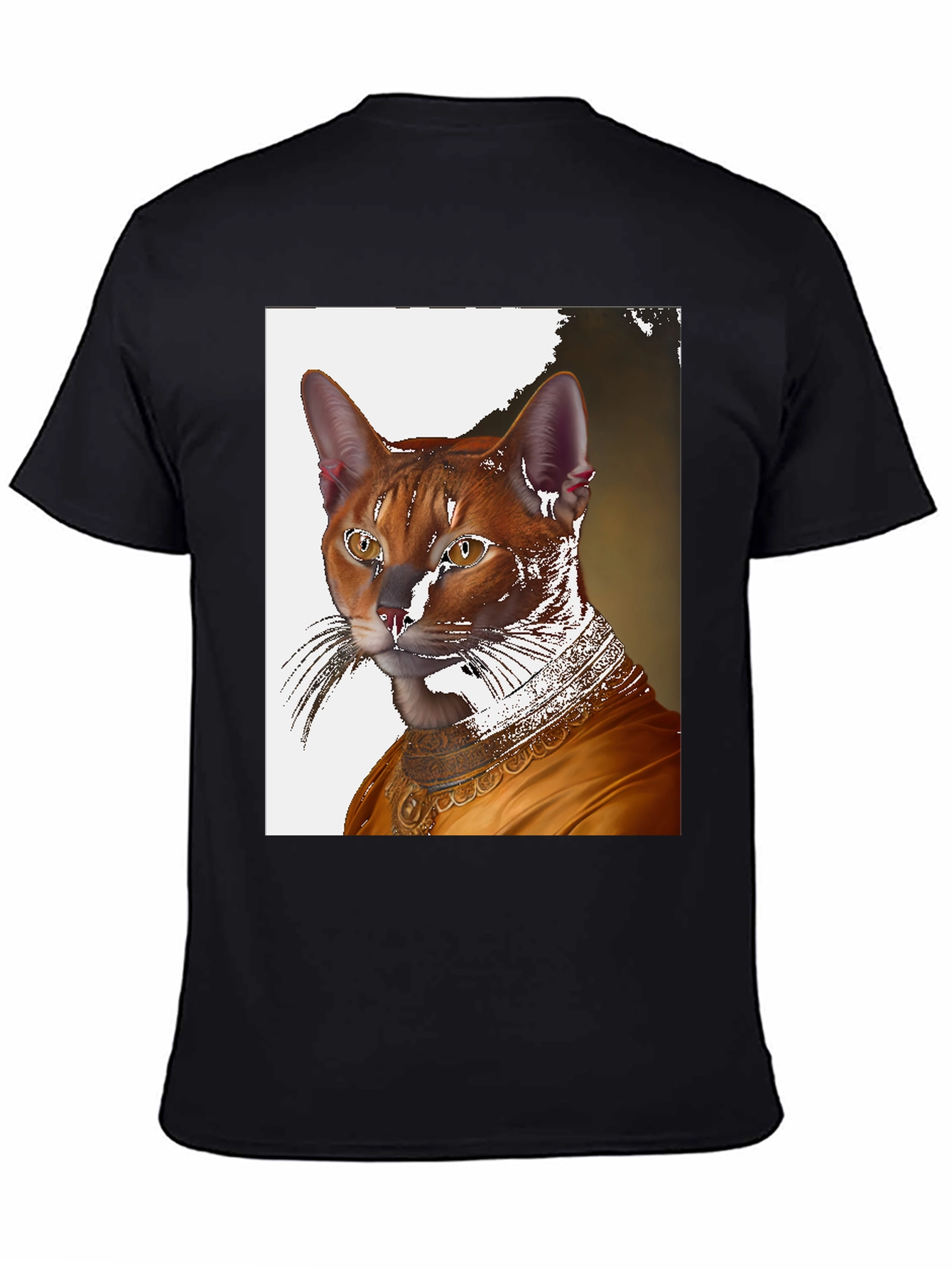 Regal Cat Portrait Tee - Unique Artistic Design