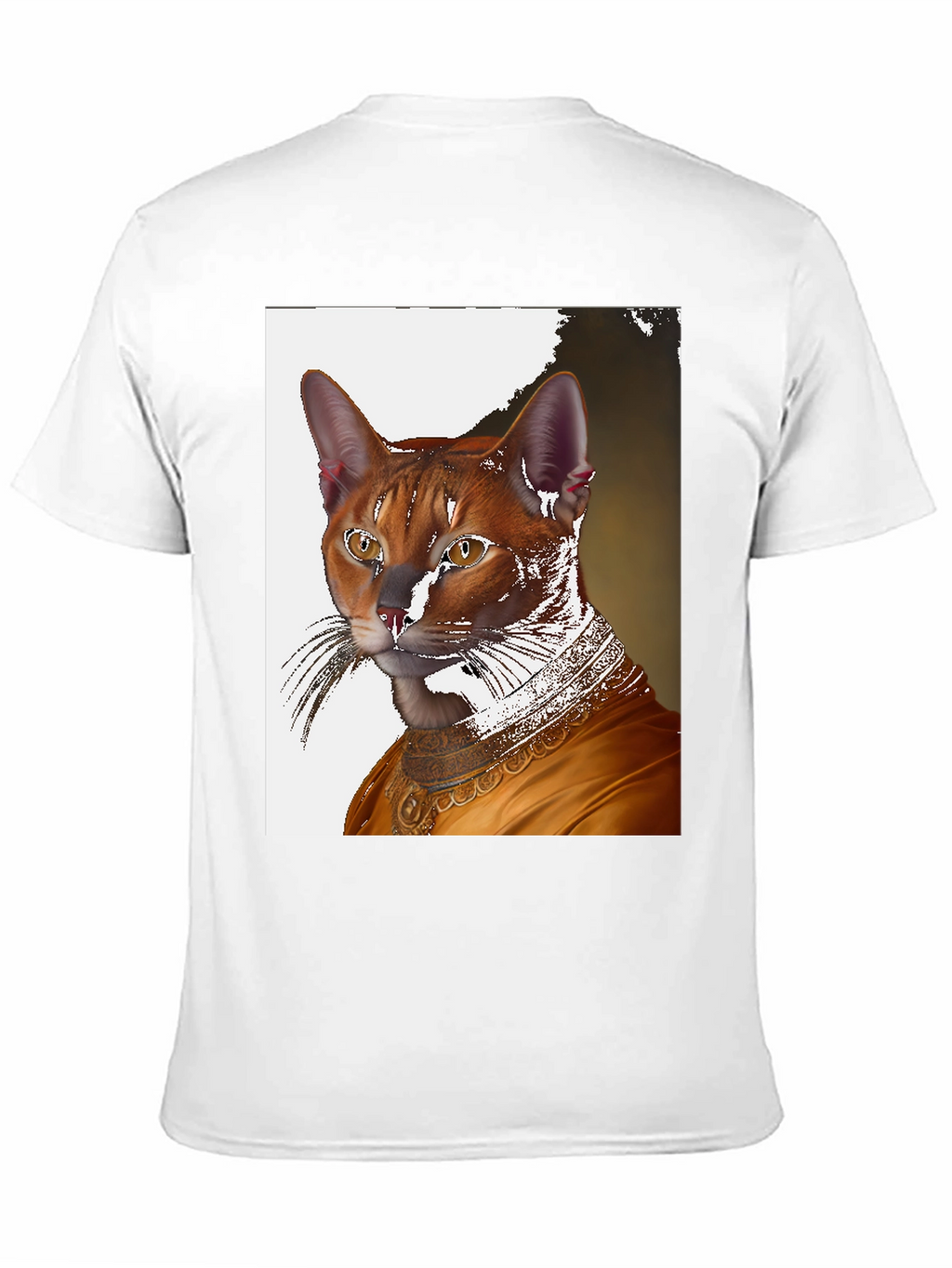 Regal Cat Portrait Tee - Unique Artistic Design