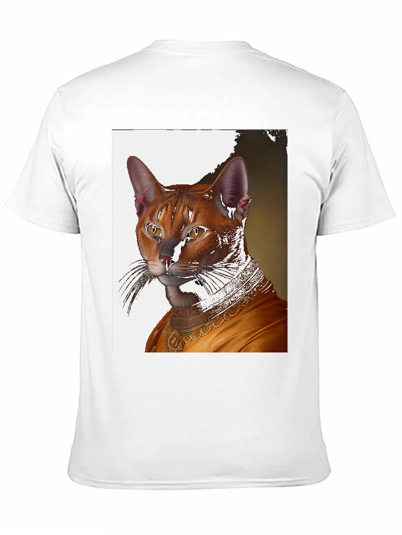 Regal Cat Portrait Tee - Unique Artistic Design