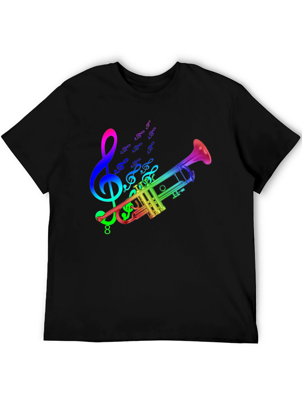Rainbow Trumpet T-Shirt - Music Lover Tee