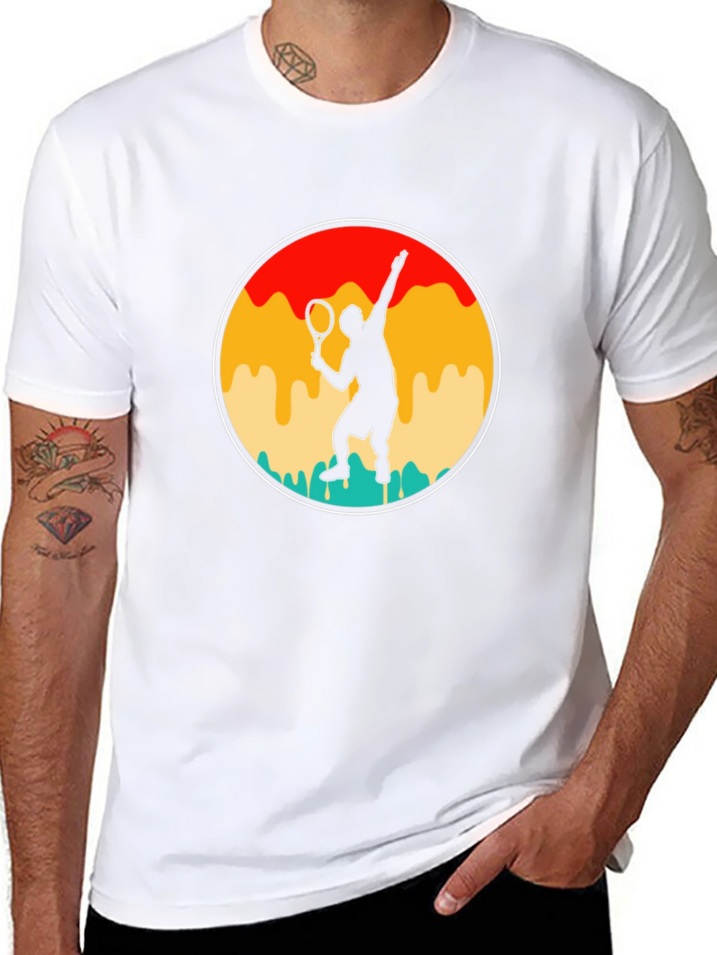 Retro Tennis Player T-Shirt - Serve in Style!