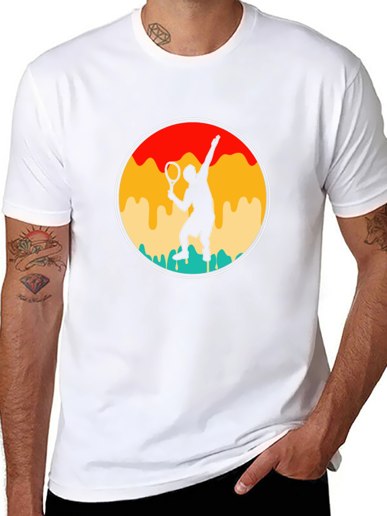 Retro Tennis Player T-Shirt - Serve in Style!