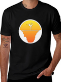 Yoga Pose Sunset Graphic Tee - Black