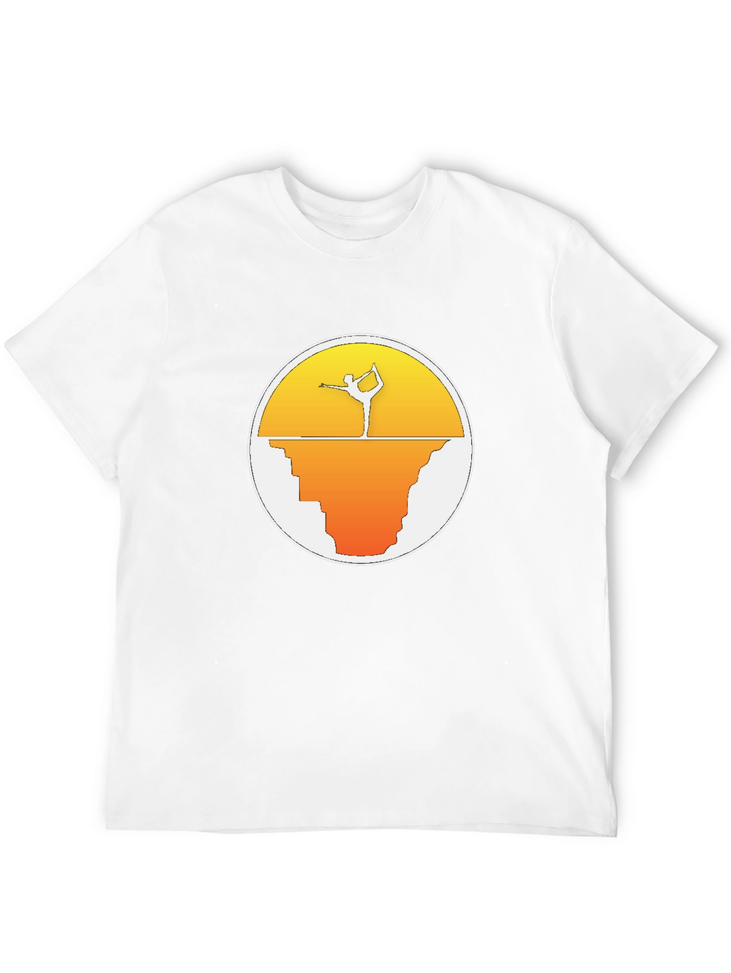 Yoga Pose Sunset Graphic Tee - Black