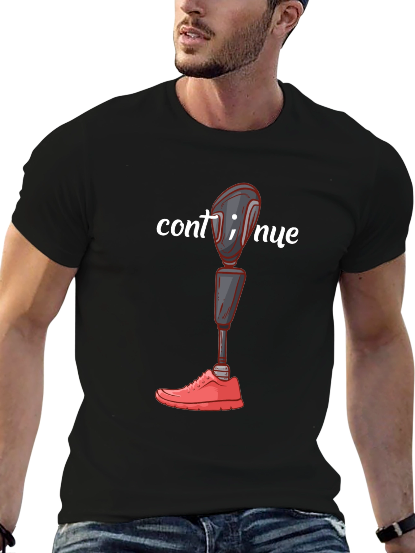Continue Amputee Humor Graphic T-Shirt
