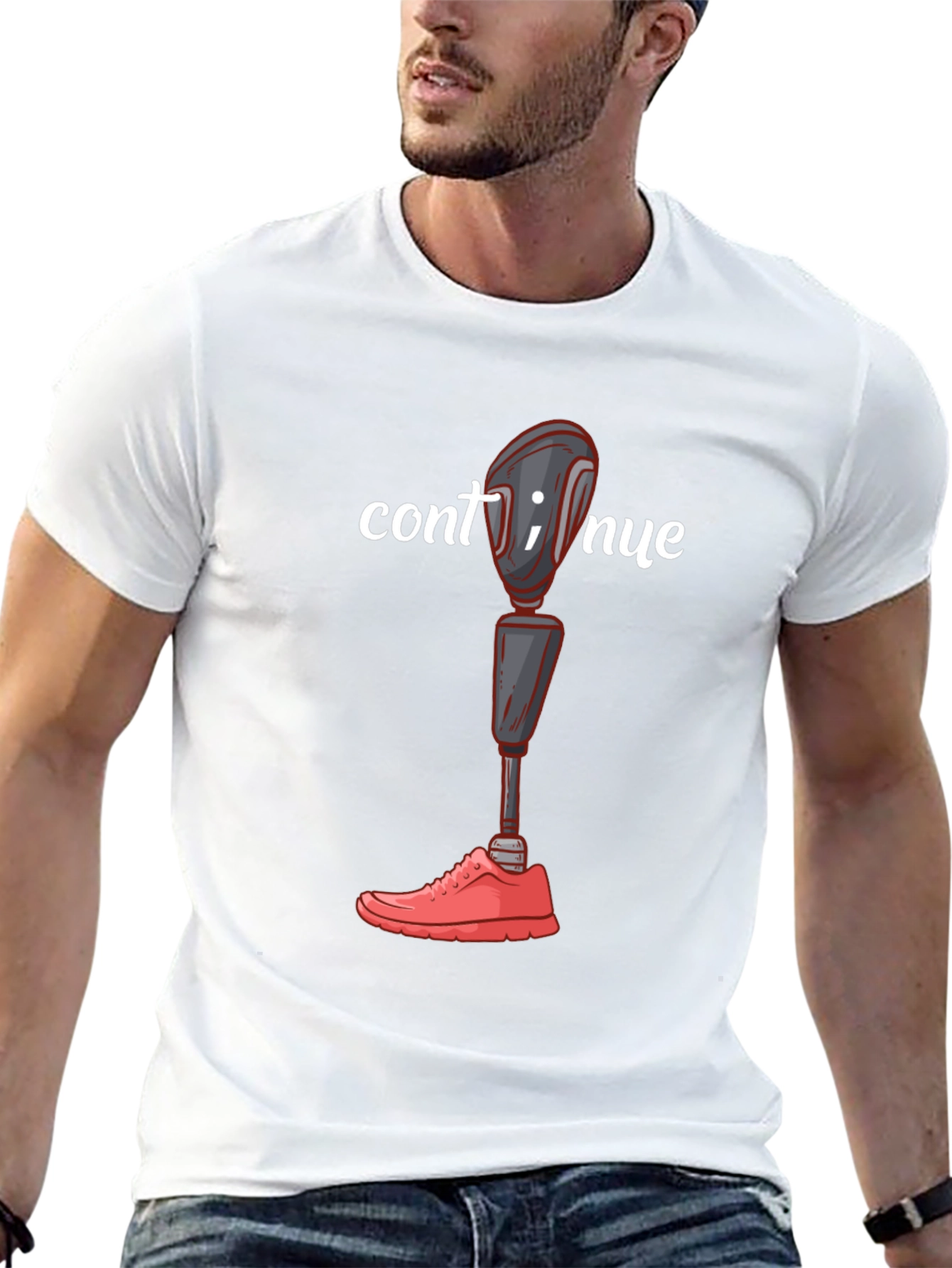 Continue Amputee Humor Graphic T-Shirt
