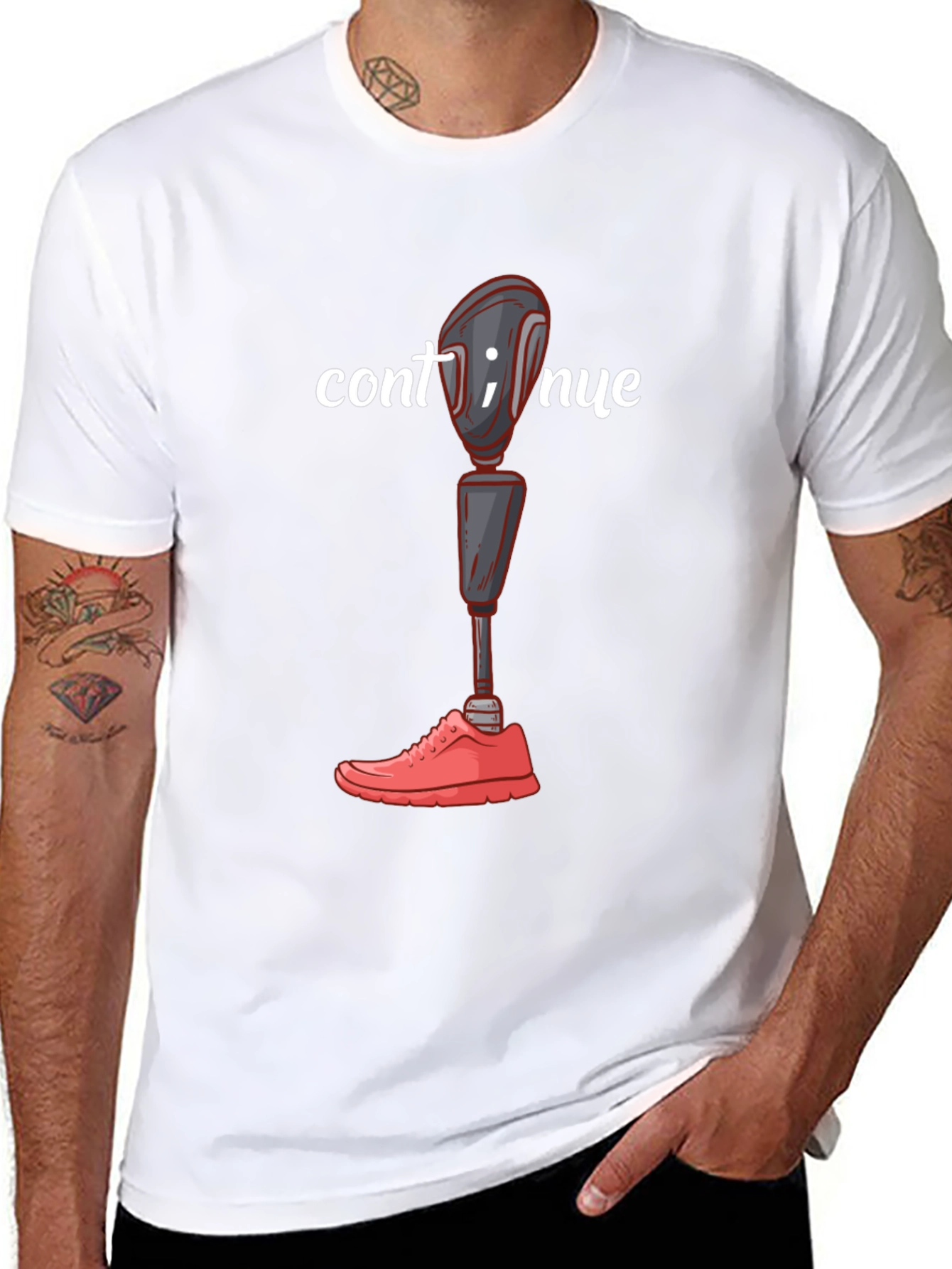 Continue Amputee Humor Graphic T-Shirt