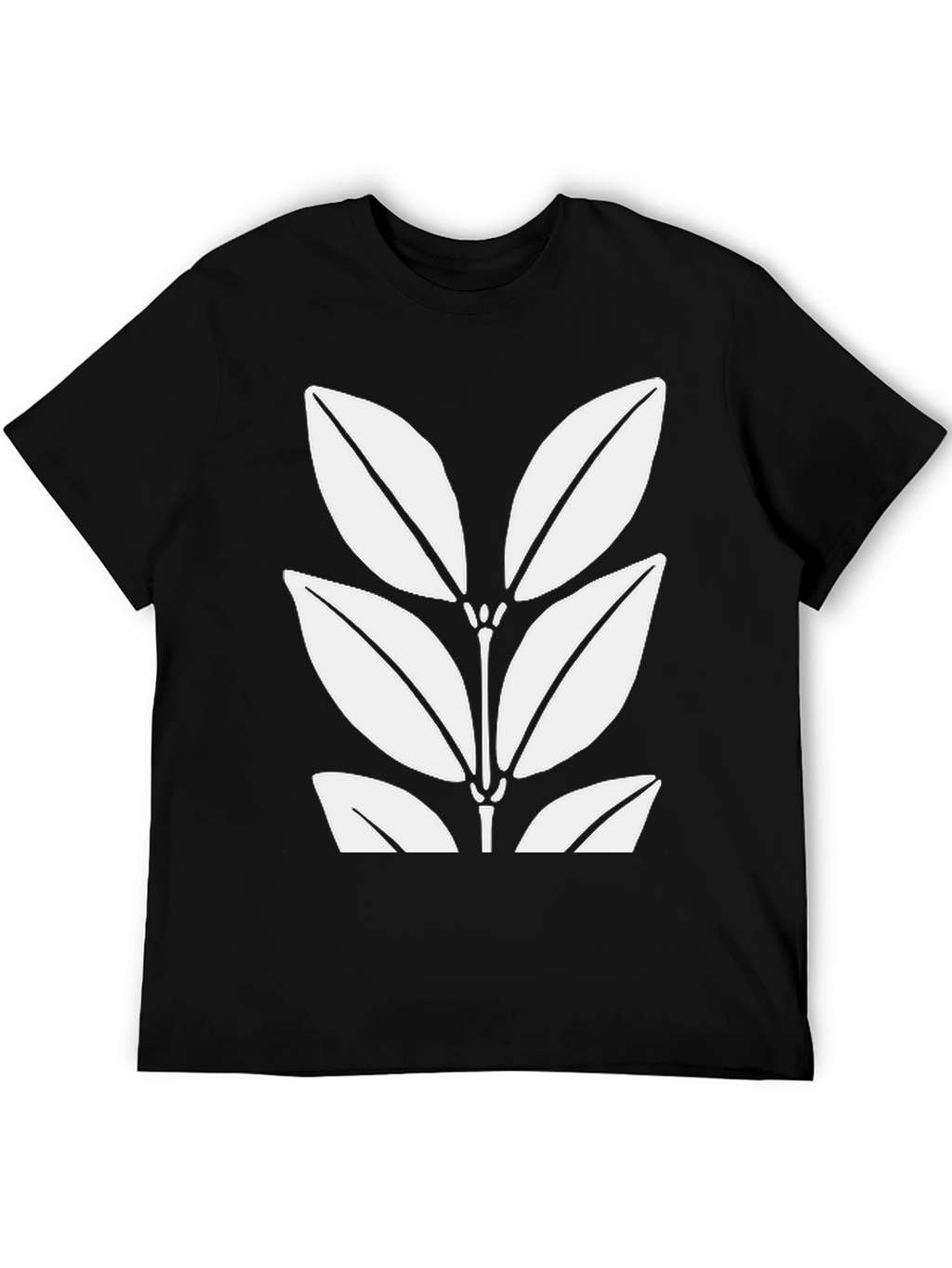 Leaf Print Black T-Shirt