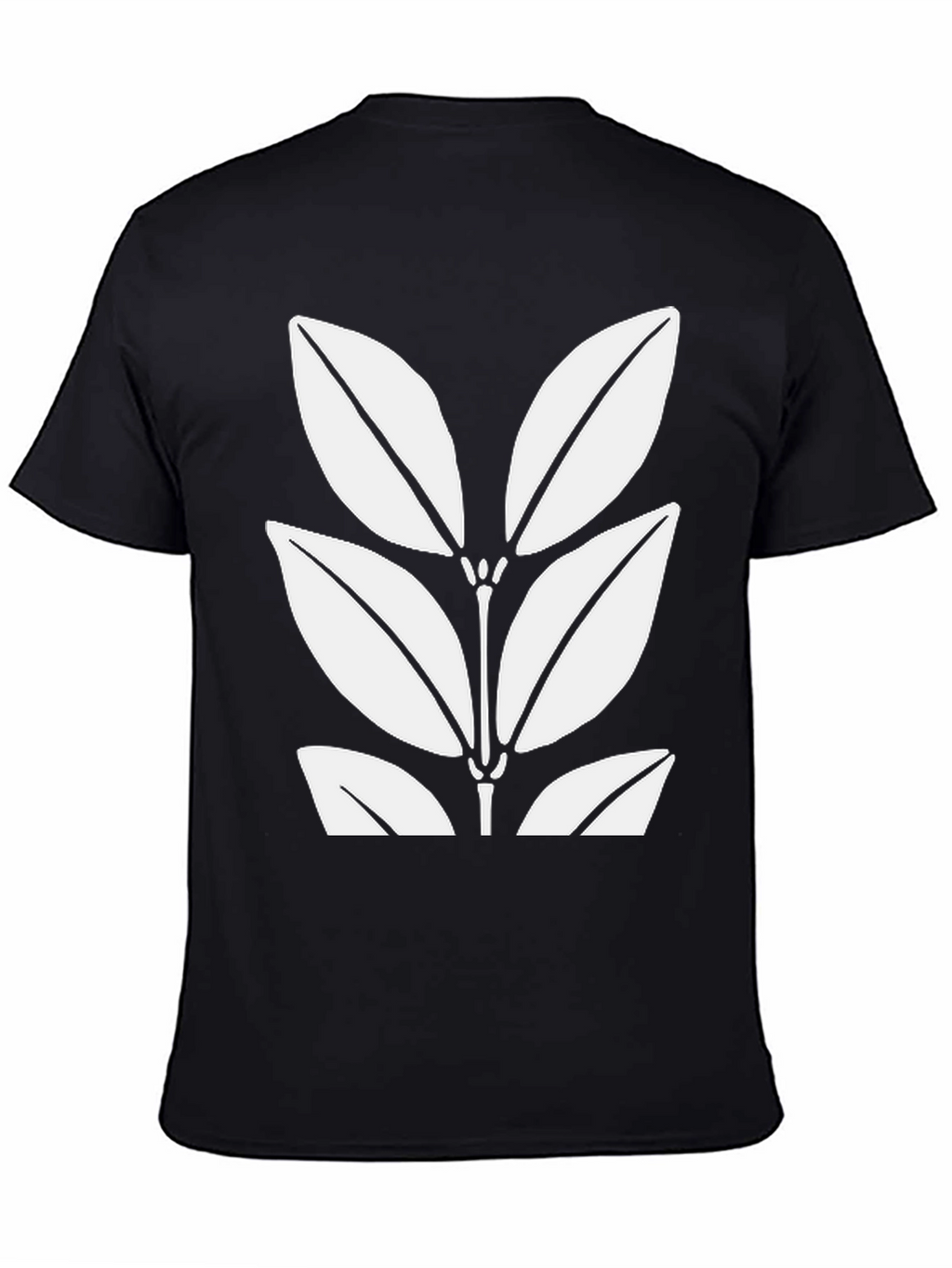 Leaf Print Black T-Shirt