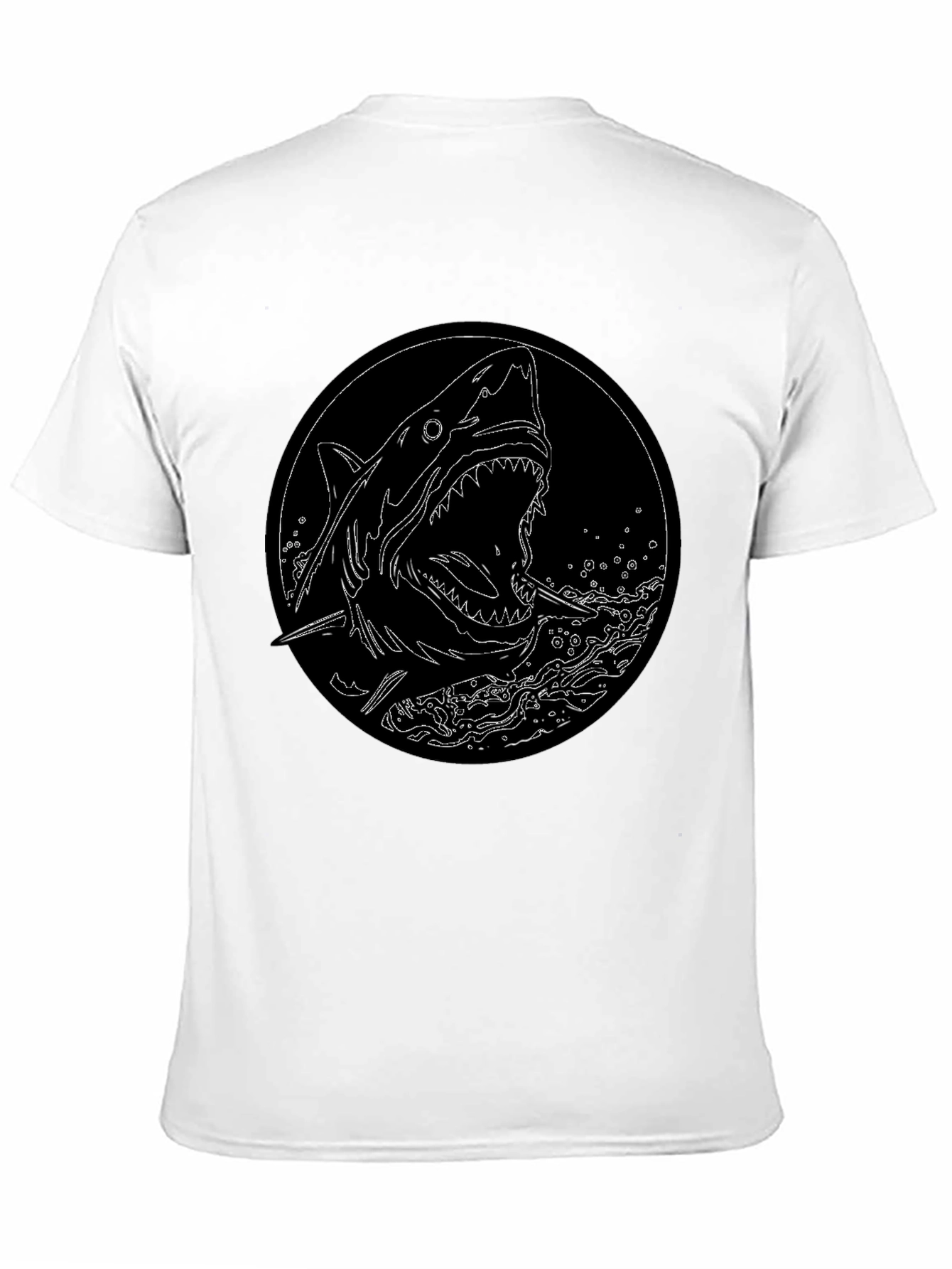 Shark Graphic Tee - Black Cotton T-Shirt