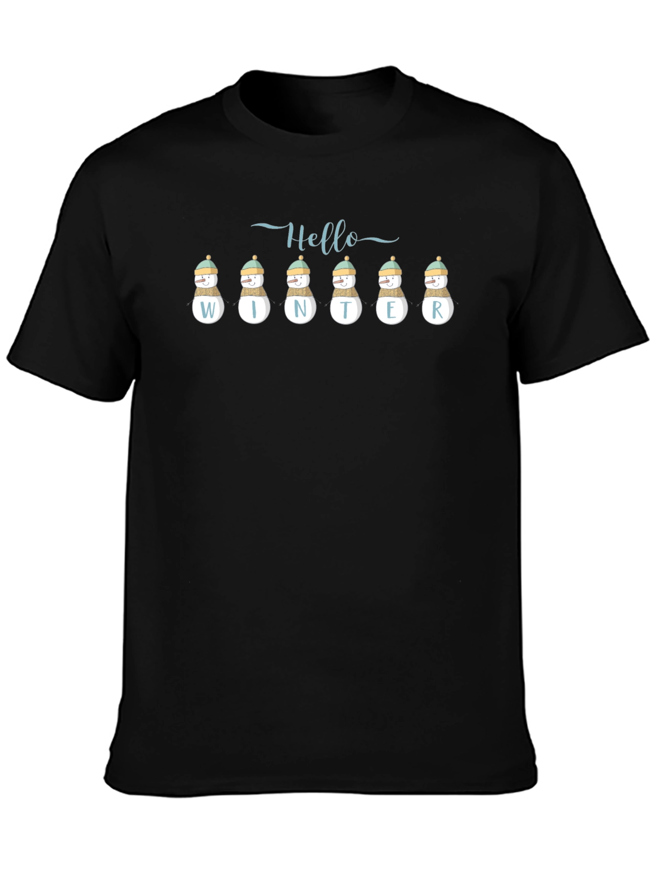 Hello Winter Snowman Graphic T-Shirt