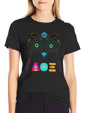 Geometric Owl Graphic Tee - Unique Modern Design
