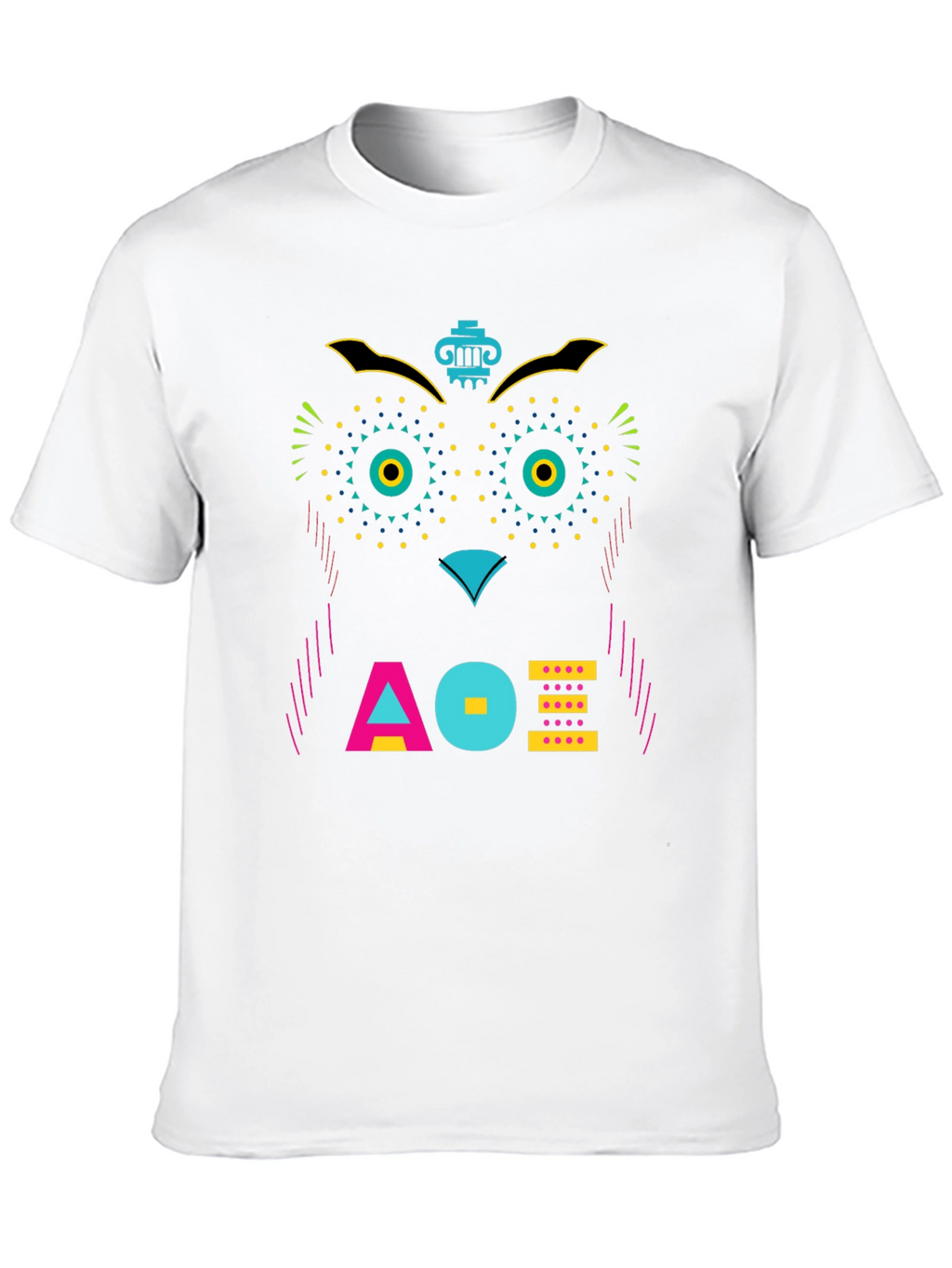Geometric Owl Graphic Tee - Unique Modern Design