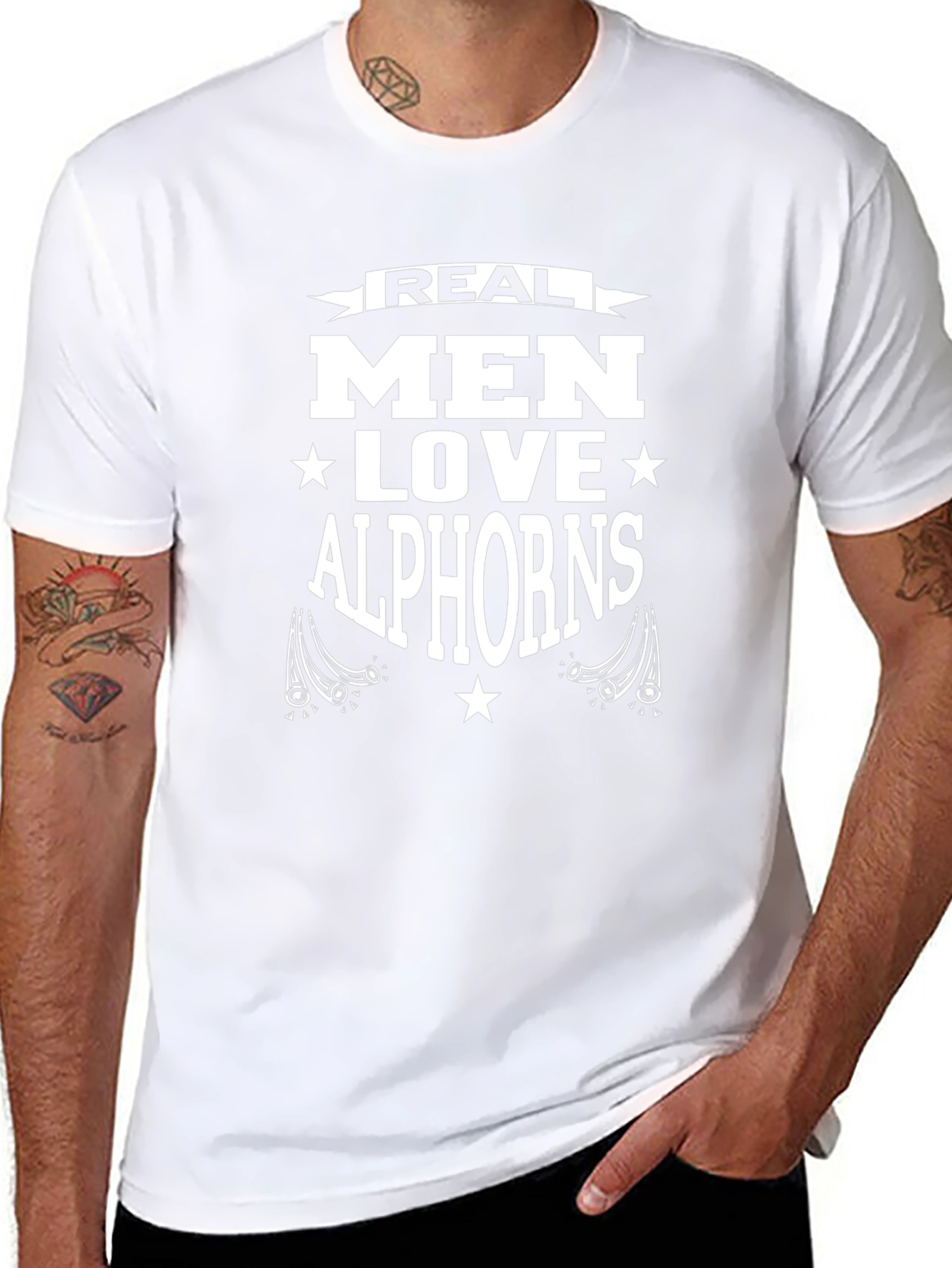 Real Men Love Alphorns T-Shirt - Black