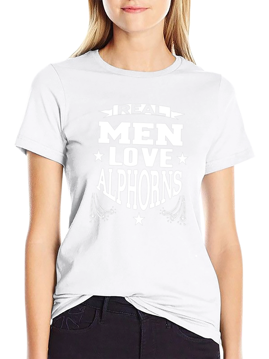 Real Men Love Alphorns T-Shirt - Black