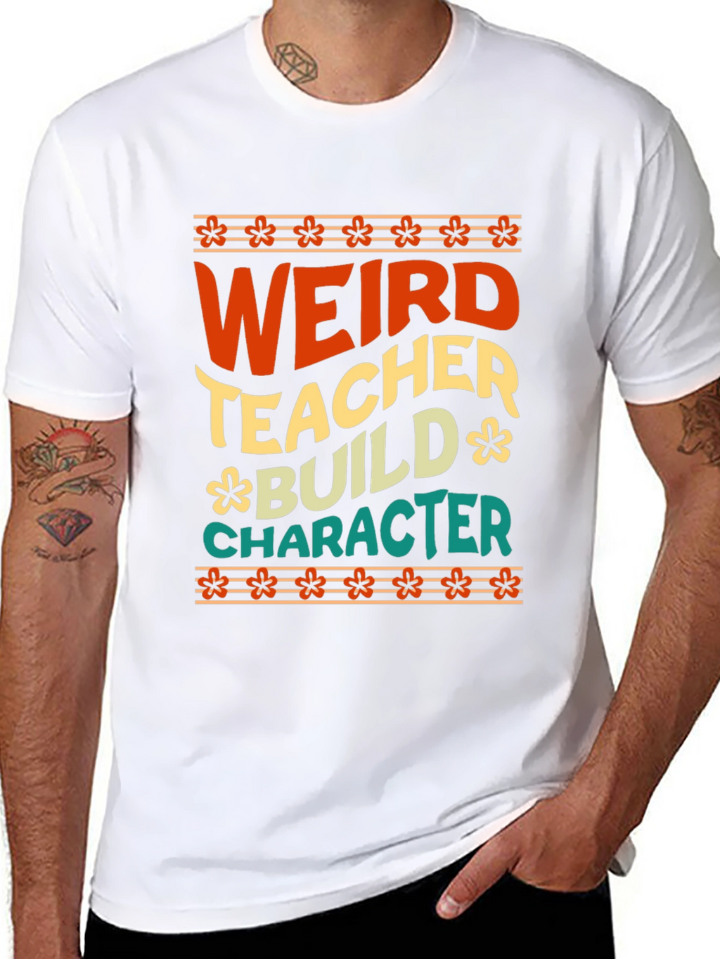 Weird Teacher Builds Character Graphic Tee