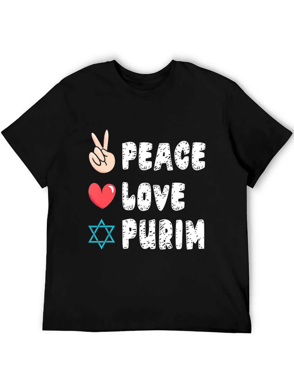 Peace Love Purim T-Shirt Jewish Holiday Tee