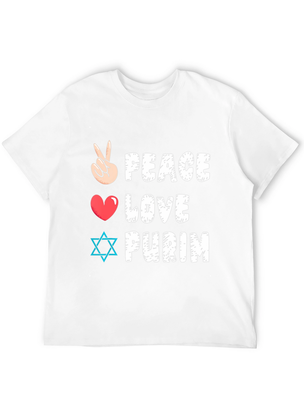 Peace Love Purim T-Shirt Jewish Holiday Tee