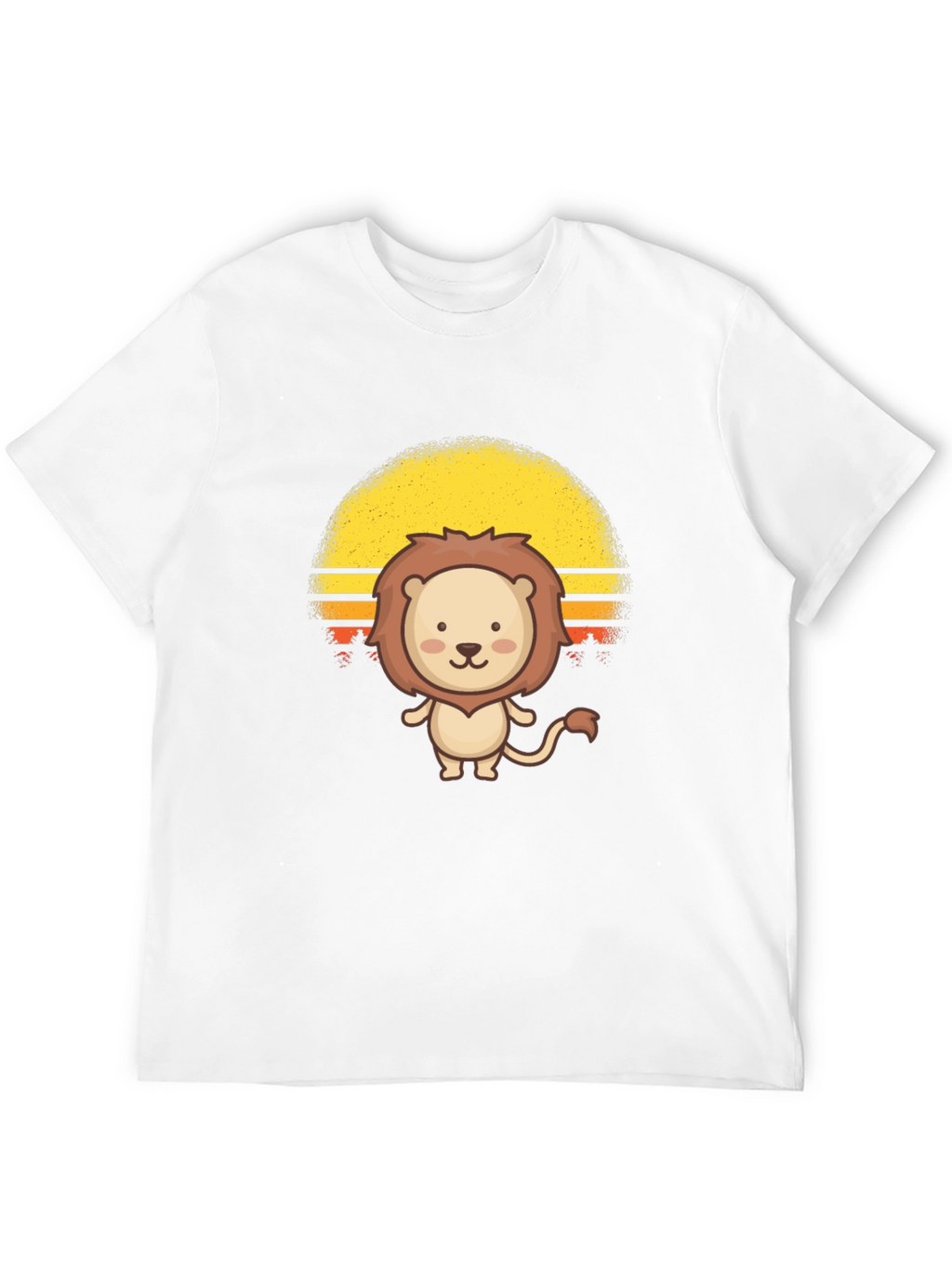 Cute Lion Sunset Graphic Tee