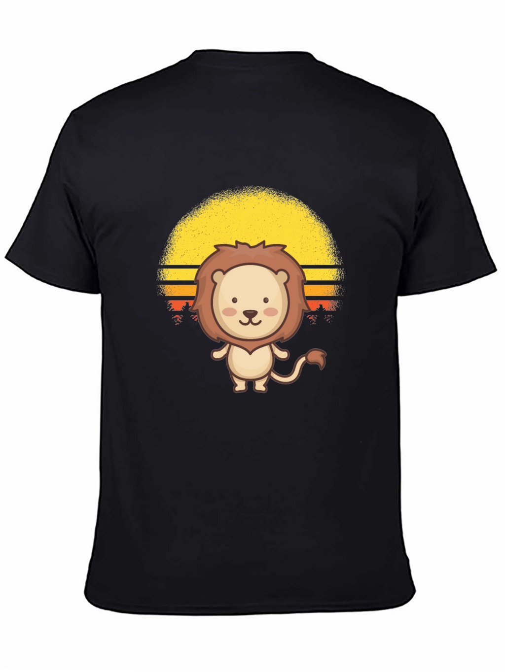 Cute Lion Sunset Graphic Tee