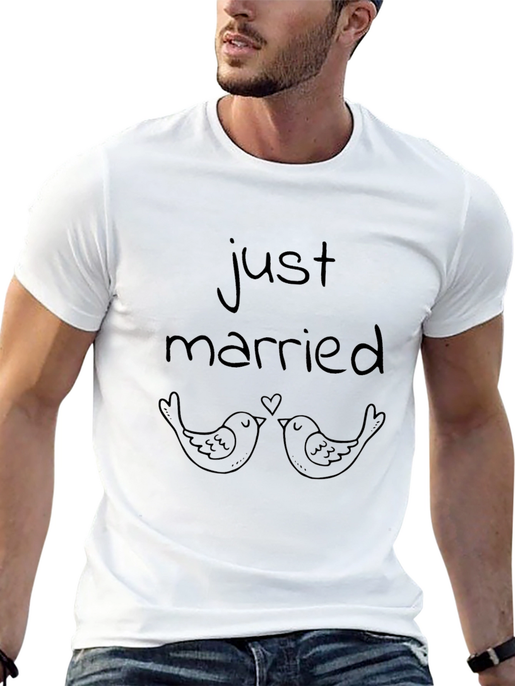 Just Married Birds Graphic T-Shirt