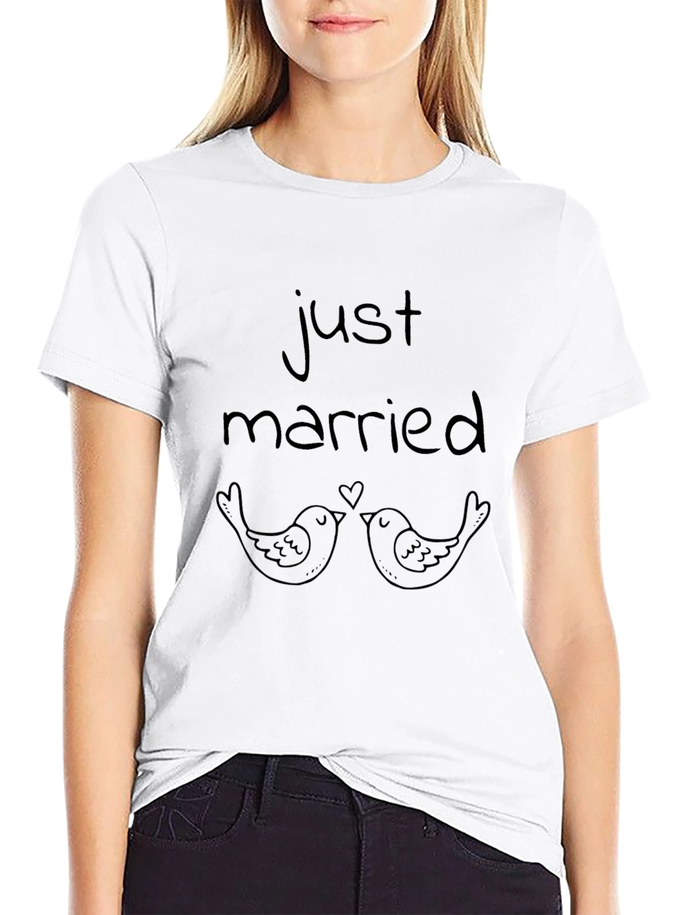 Just Married Birds Graphic T-Shirt