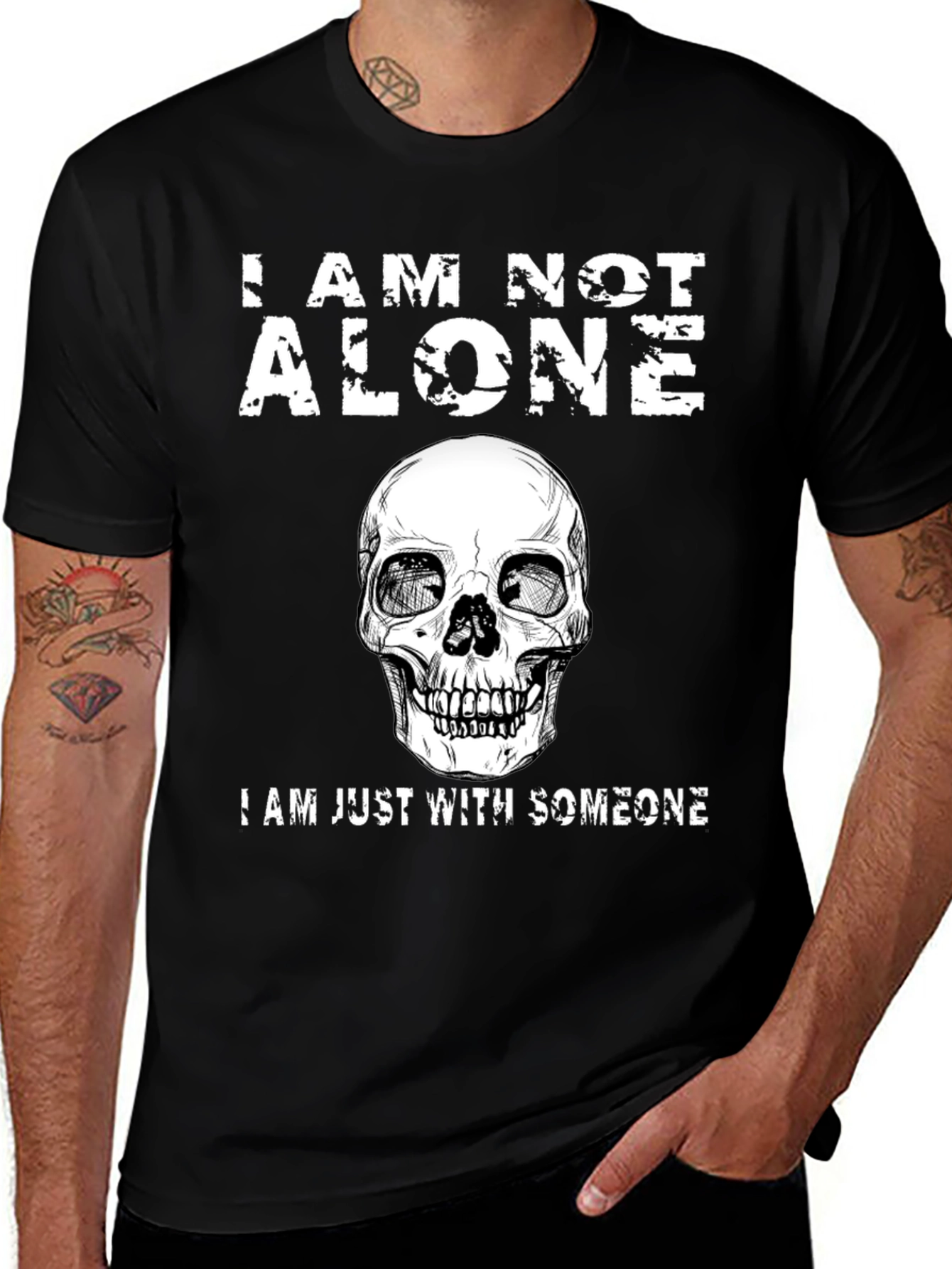 I Am Not Alone Skull Graphic T-Shirt