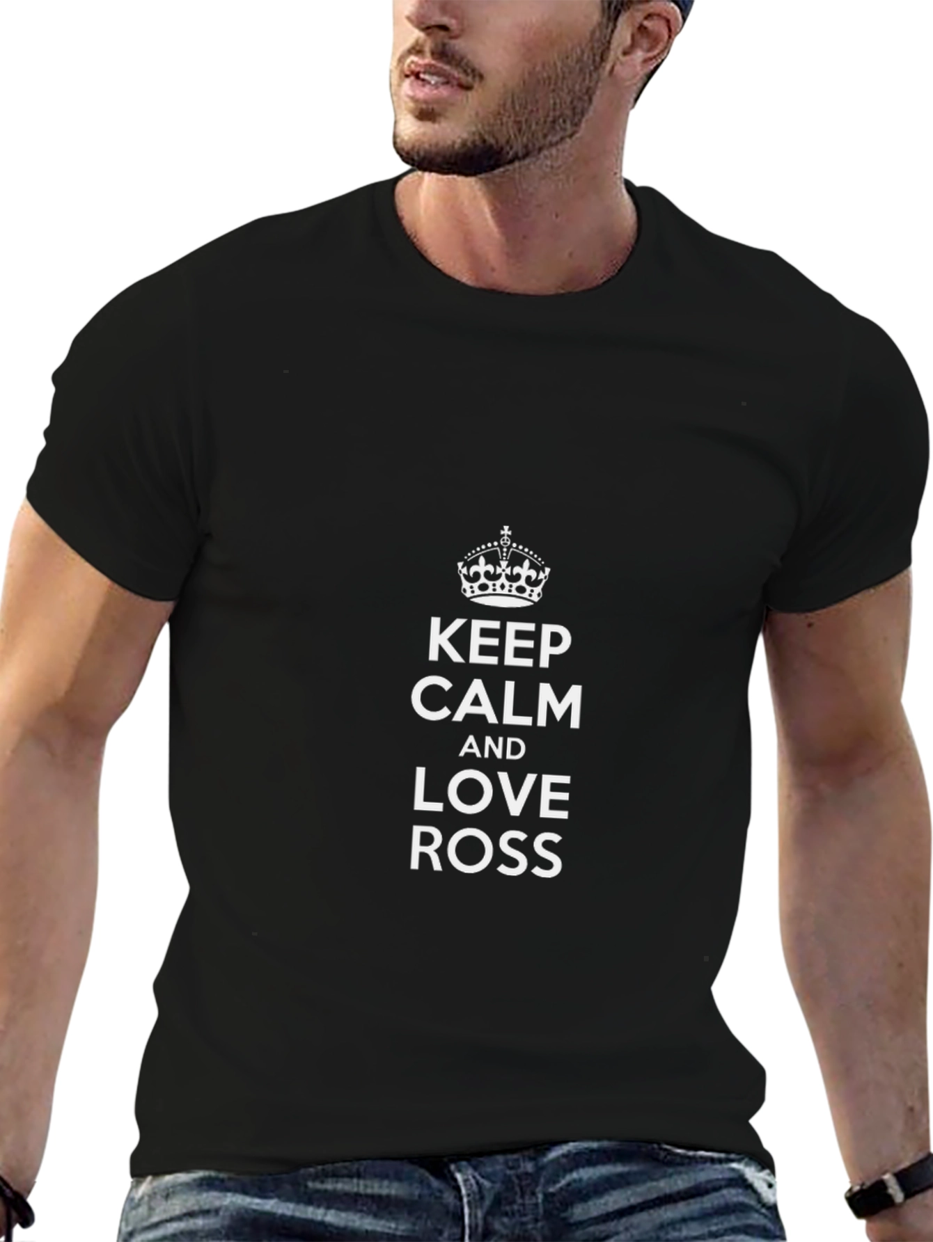 Keep Calm and Love Ross Black T-Shirt