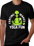 Farting Alien Yoga Funny T-Shirt