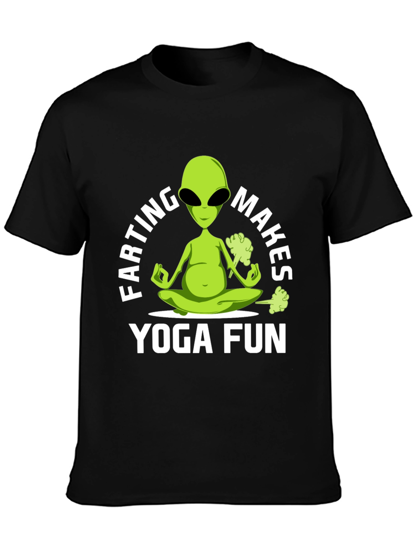 Farting Alien Yoga Funny T-Shirt
