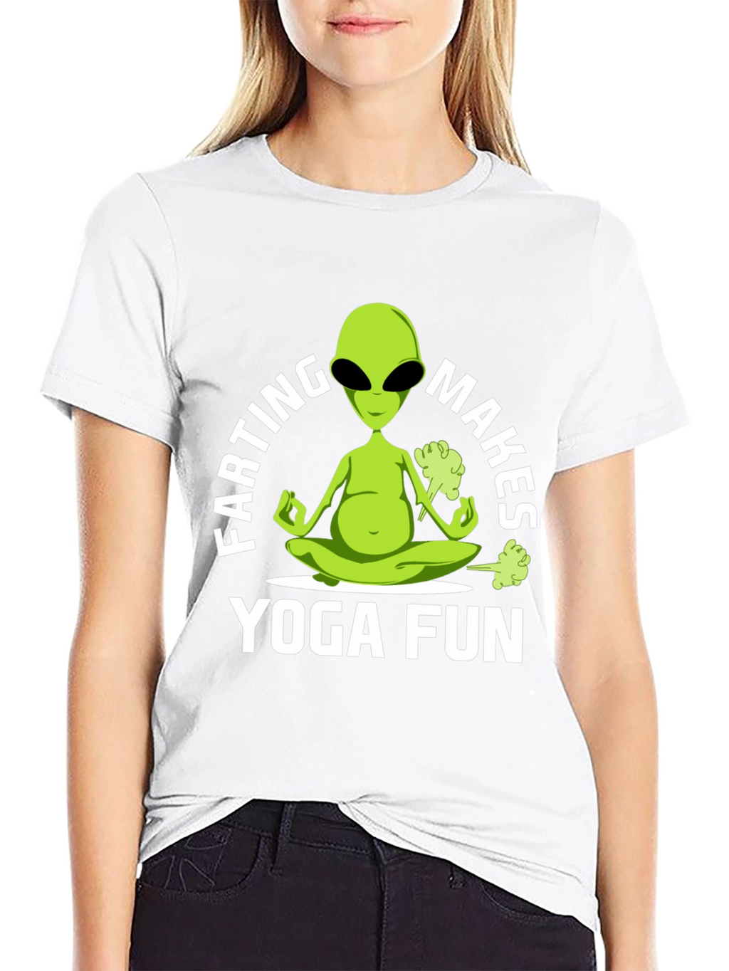 Farting Alien Yoga Funny T-Shirt