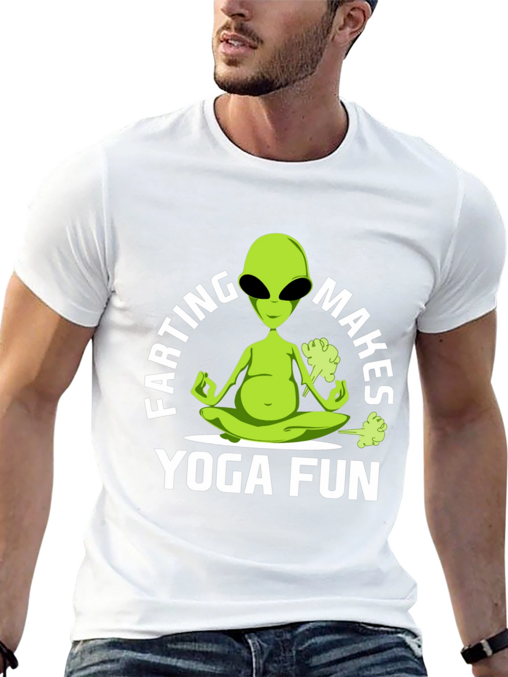 Farting Alien Yoga Funny T-Shirt