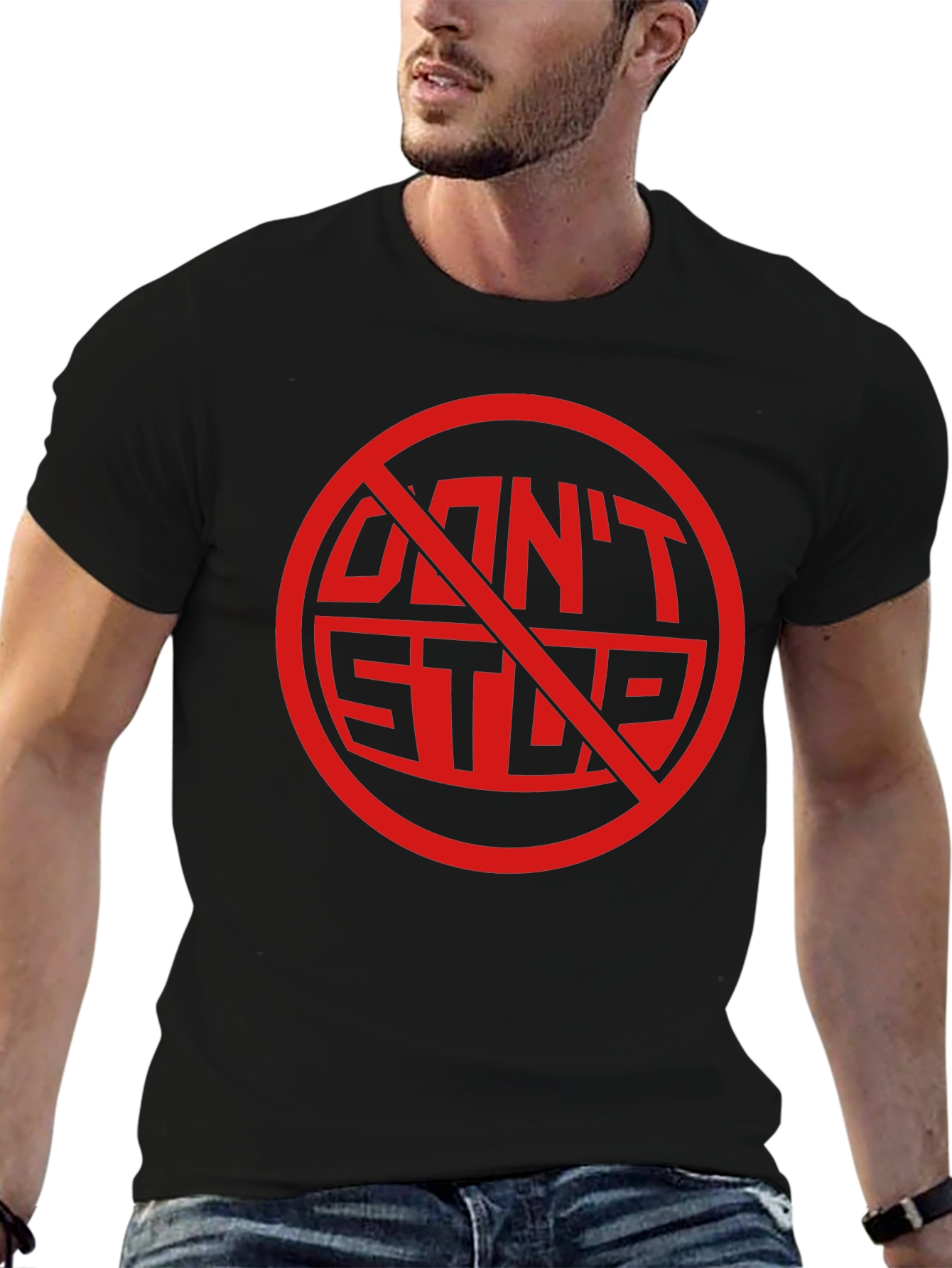 Dont Stop Black Graphic Tee Shirt