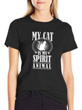 My Cat Is My Spirit Animal T-Shirt - Black