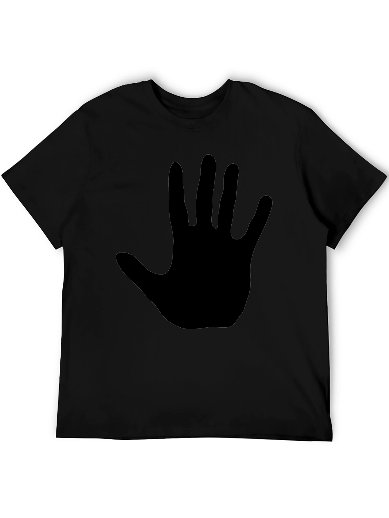 Black T-Shirt with Hand Print