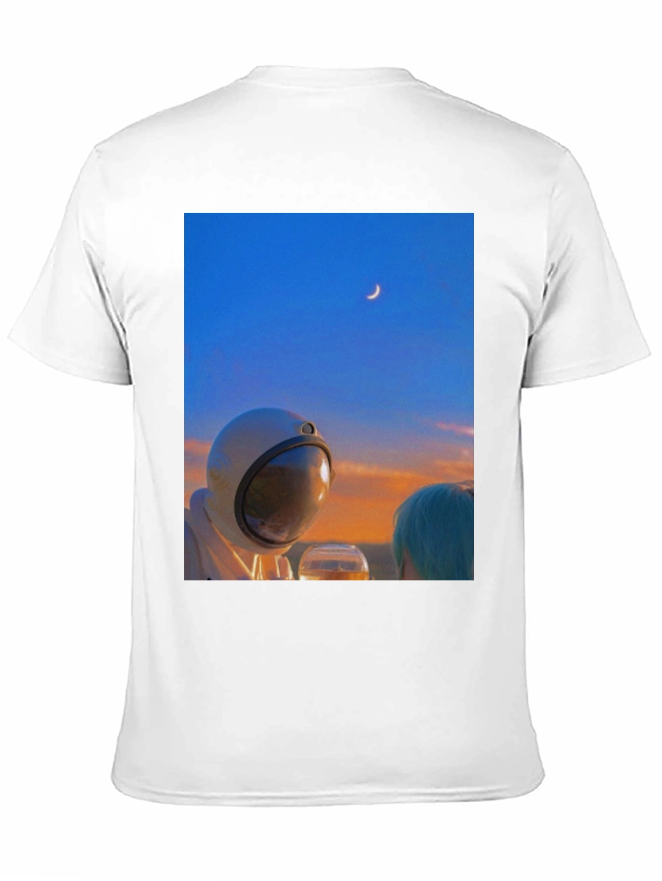 Astronaut Moon T-Shirt - Black Cotton Graphic Tee