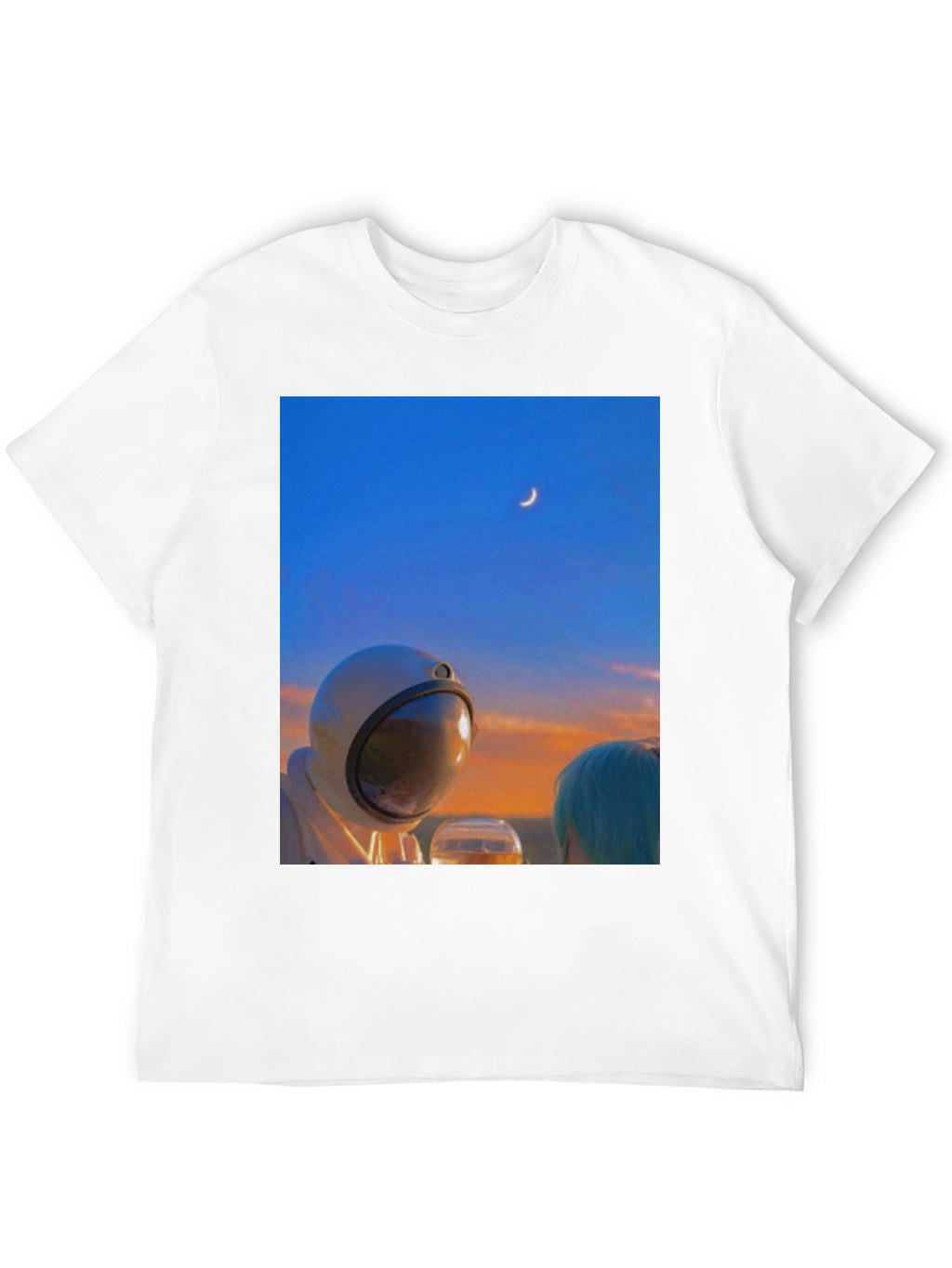 Astronaut Moon T-Shirt - Black Cotton Graphic Tee