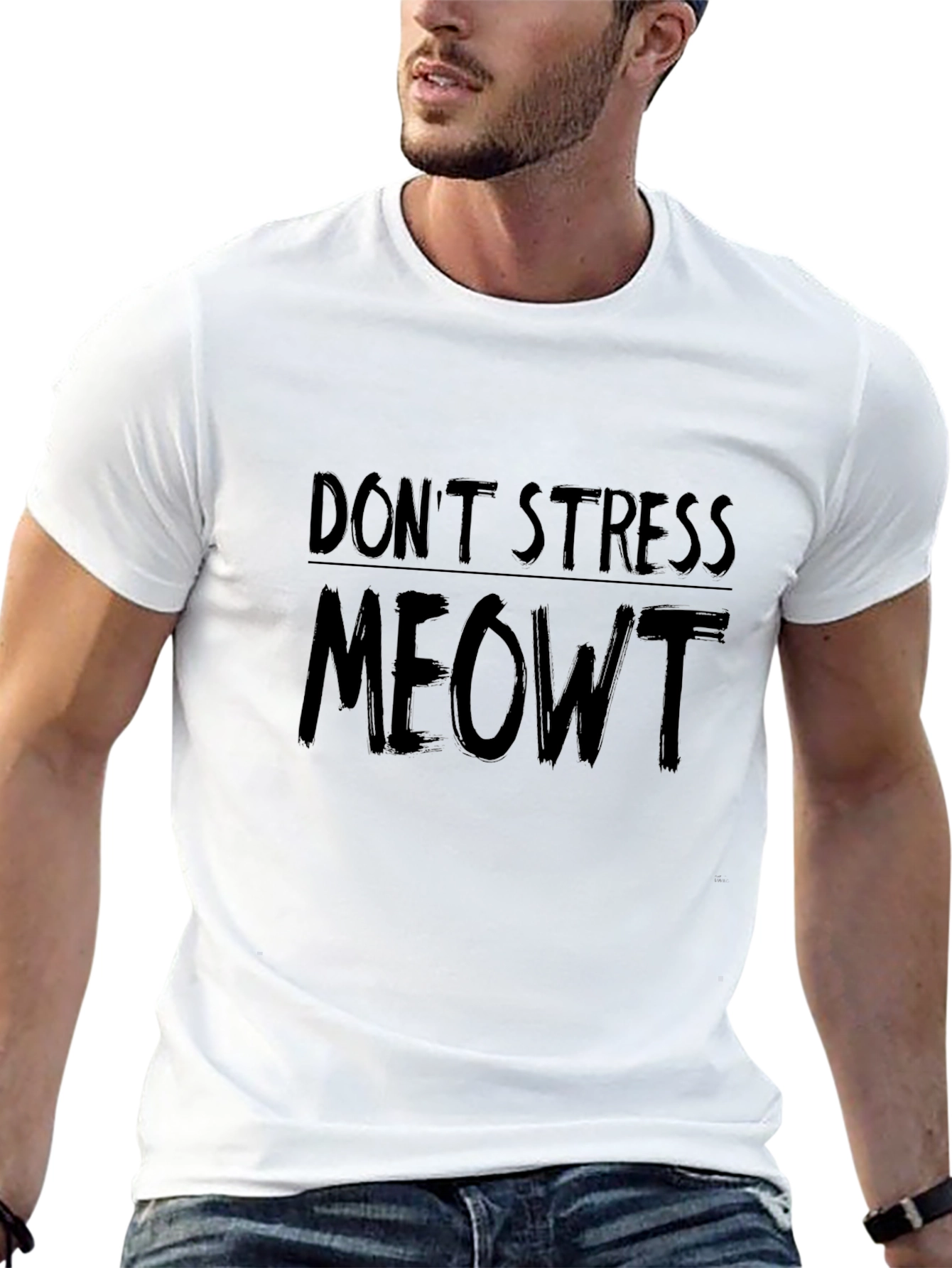 Dont Stress Meowt Graphic Tee - Relaxed Fit