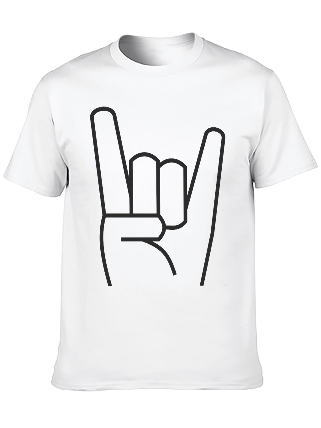 Rock On Hand Sign Black T-Shirt