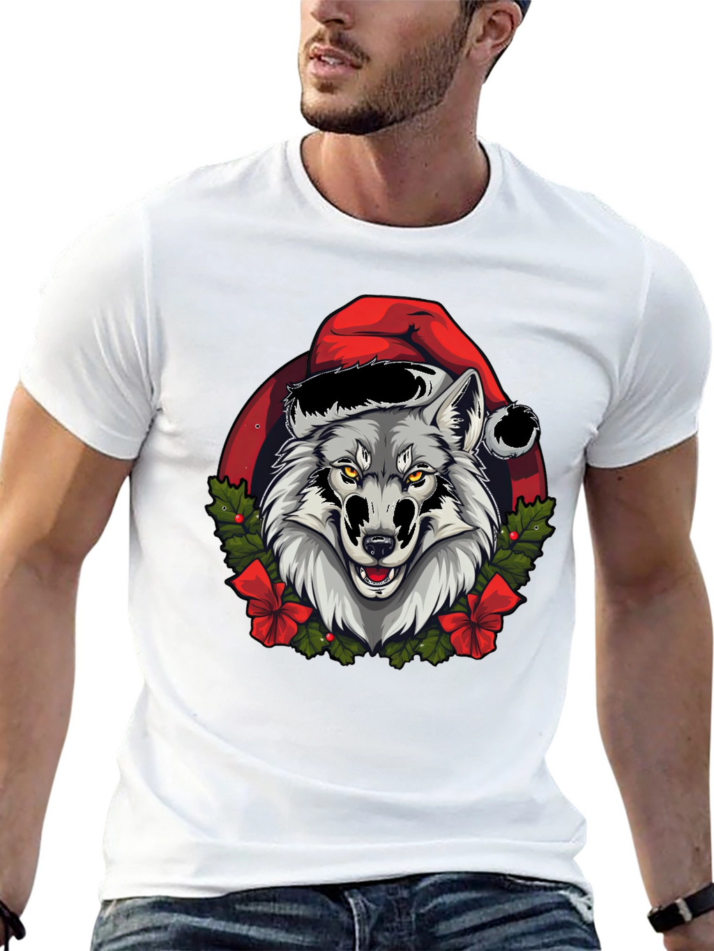 Festive Wolf Graphic Tee