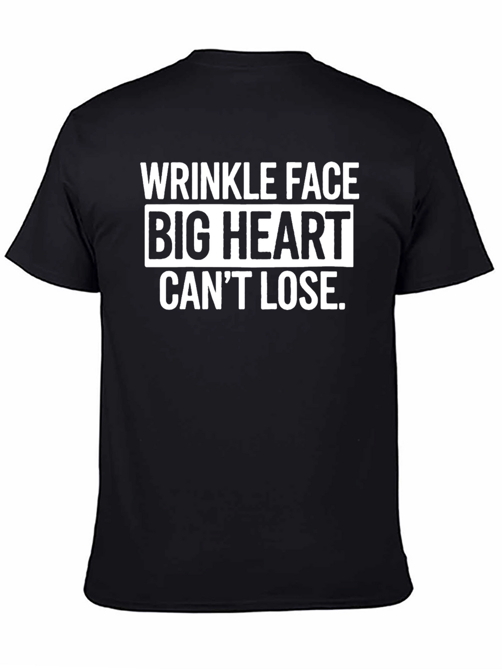 Wrinkle Face Big Heart Mens Graphic T-Shirt