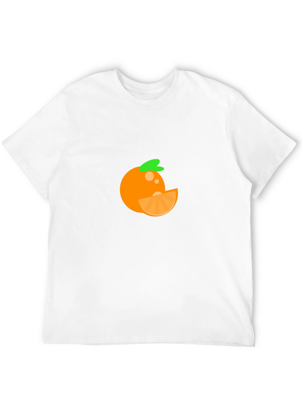 Orange Fruit Graphic Tee - Casual Black T-Shirt