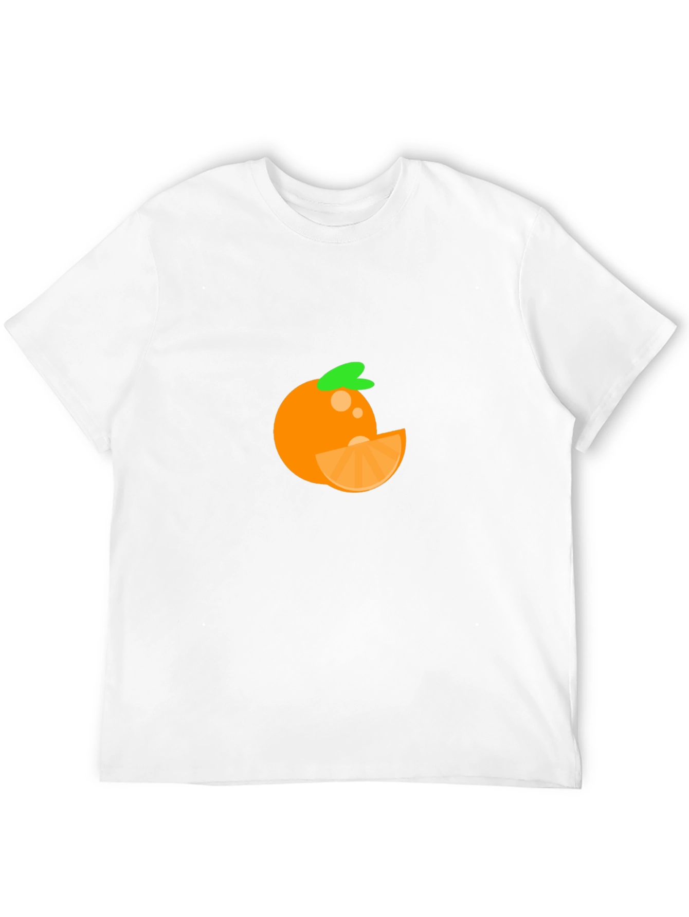 Orange Fruit Graphic Tee - Casual Black T-Shirt