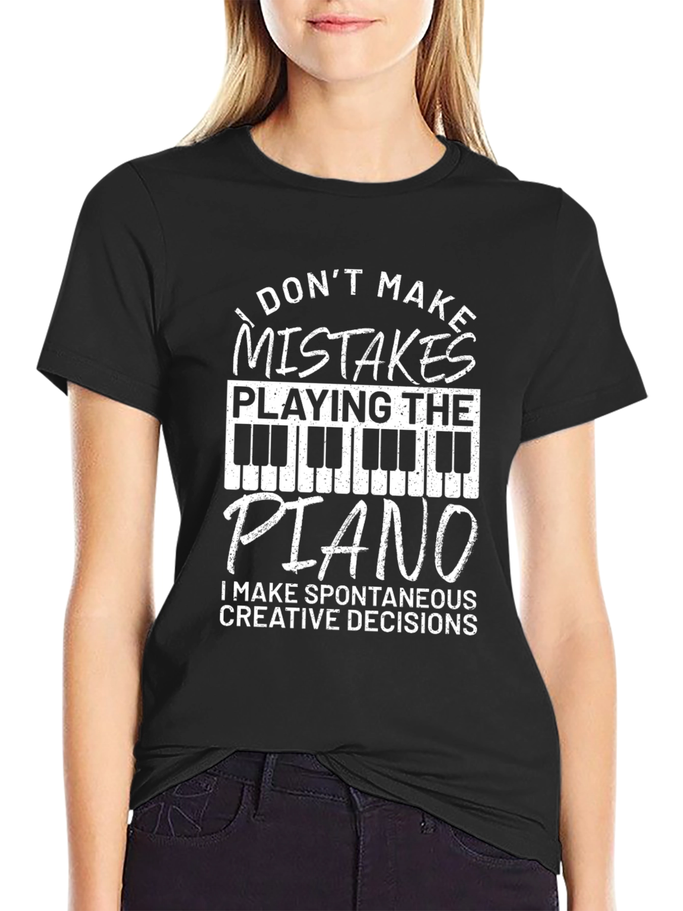 Funny Piano T-Shirt - Spontaneous Creative Decisions